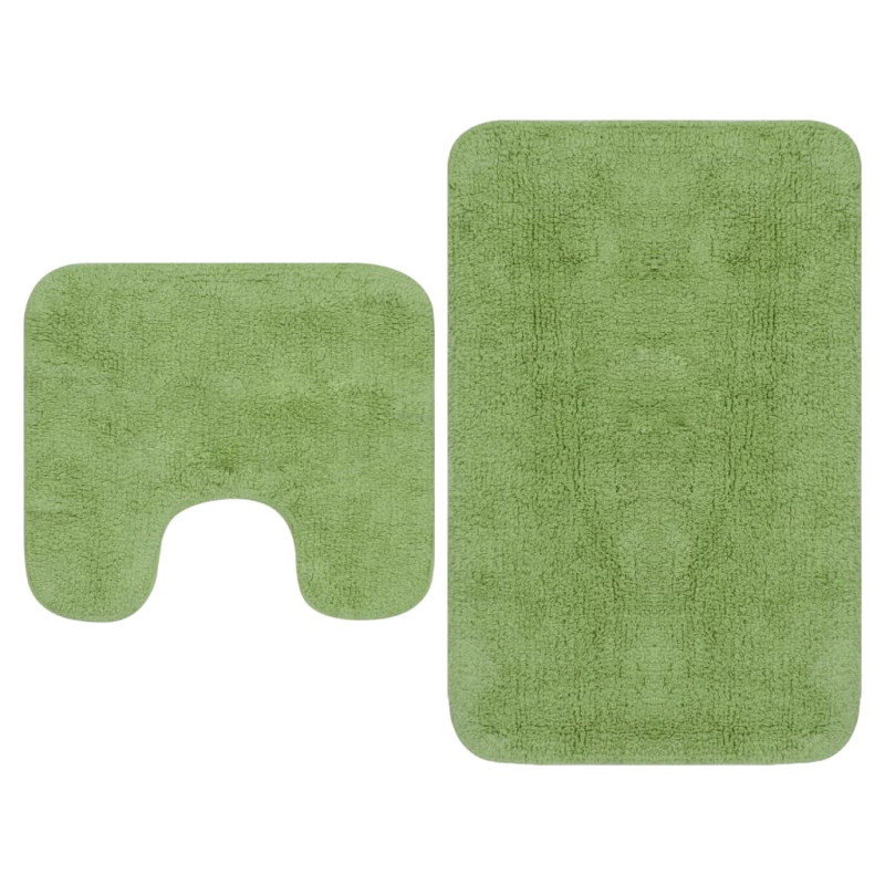 Produktbild för Badrumsmattor 2 st tyg grön