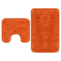 Miniatyr av produktbild för Badrumsmattor 2 st tyg orange