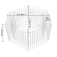 Produktbild för Hexagonal planteringsgabion upphöjd 100x90x50 cm