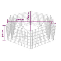 Produktbild för Hexagonal planteringsgabion upphöjd 160x140x50 cm