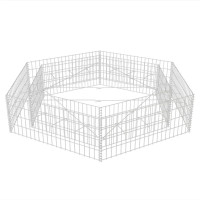 Produktbild för Hexagonal planteringsgabion upphöjd 200x173x40 cm