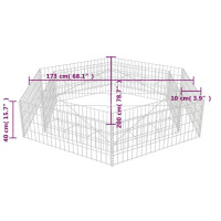 Produktbild för Hexagonal planteringsgabion upphöjd 200x173x40 cm