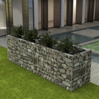 Produktbild för Planteringsgabion upphöjd stål 360x90x100 cm