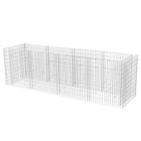 Produktbild för Planteringsgabion upphöjd stål 360x90x100 cm