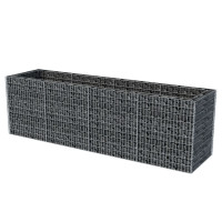 Produktbild för Planteringsgabion upphöjd stål 360x90x100 cm