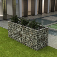 Produktbild för Planteringsgabion upphöjd stål 270x90x100 cm