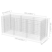 Produktbild för Planteringsgabion upphöjd stål 270x90x100 cm