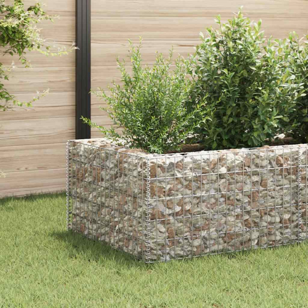 Produktbild för Planteringsgabion upphöjd stål 360x90x50 cm