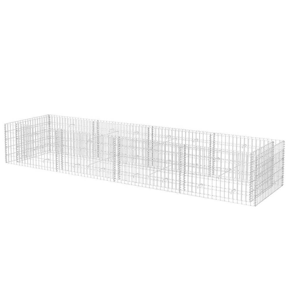 Produktbild för Planteringsgabion upphöjd stål 360x90x50 cm