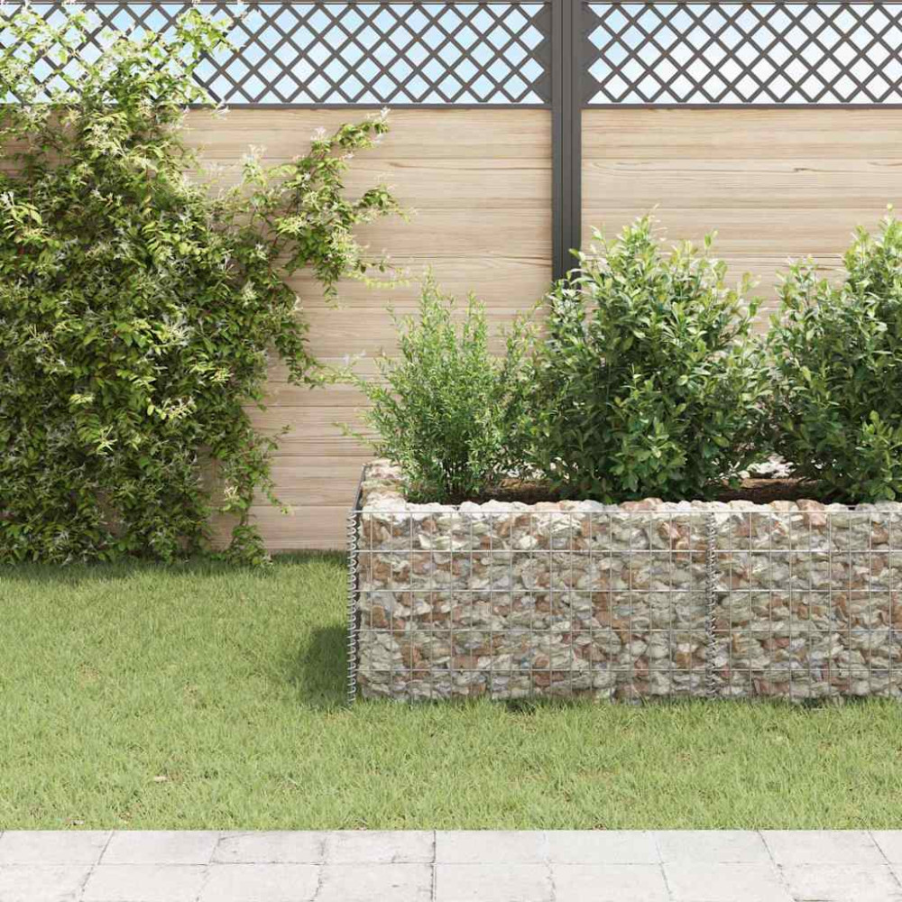 Produktbild för Planteringsgabion upphöjd stål 360x90x50 cm