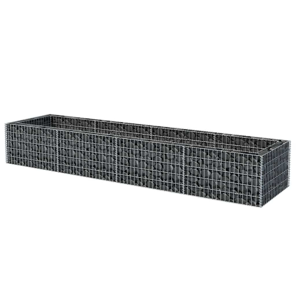 Produktbild för Planteringsgabion upphöjd stål 360x90x50 cm