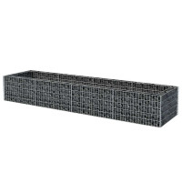 Produktbild för Planteringsgabion upphöjd stål 360x90x50 cm
