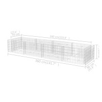 Produktbild för Planteringsgabion upphöjd stål 360x90x50 cm
