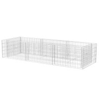 Produktbild för Planteringsgabion upphöjd stål 270x90x50 cm