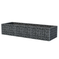 Produktbild för Planteringsgabion upphöjd stål 270x90x50 cm