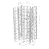 Produktbild för Planteringsgabion upphöjd stål 50x50x100 cm