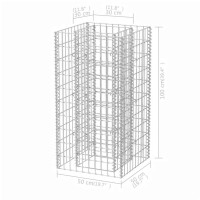 Produktbild för Planteringsgabion upphöjd stål 50x50x100 cm