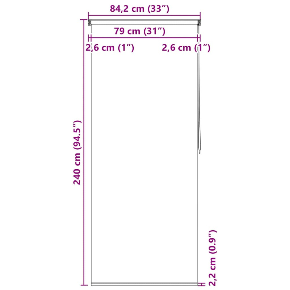 Produktbild för Rullgardin för dusch 80x240 cm fyrkant
