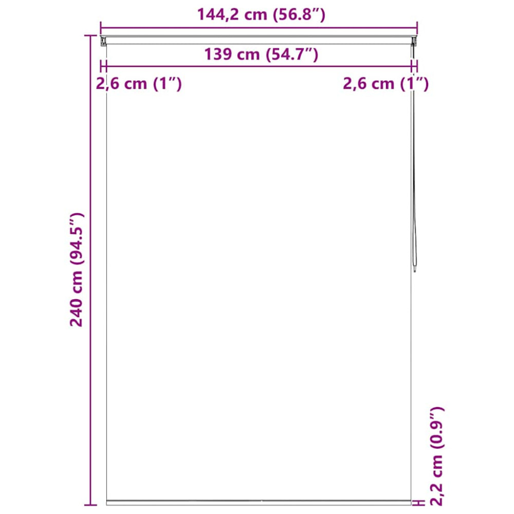 Produktbild för Rullgardin för dusch 140x240 cm fyrkant