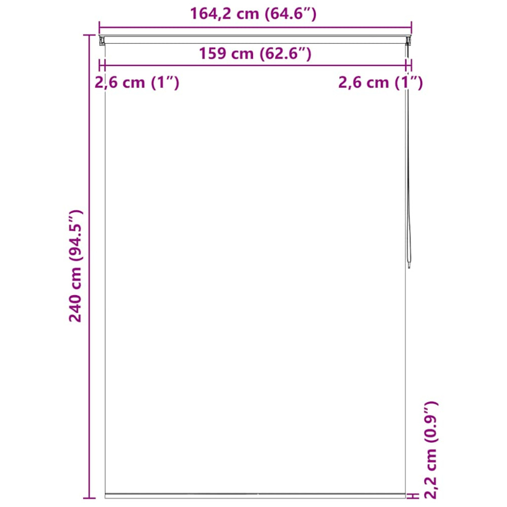 Produktbild för Rullgardin för dusch 160x240 cm stänk