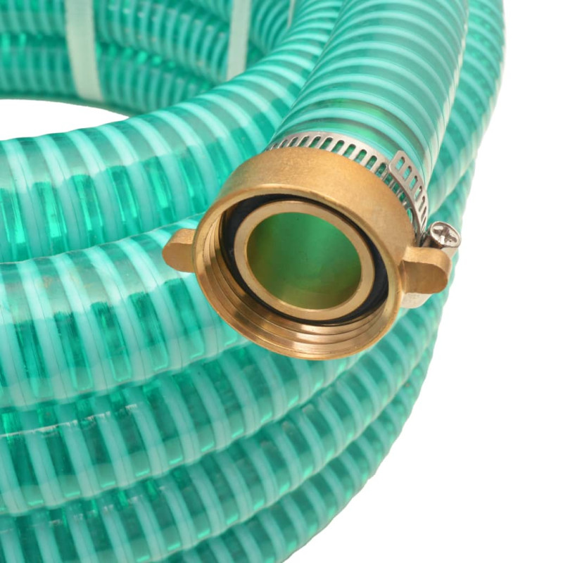 Produktbild för Sugslang med koppling i mässing 10 m 25 mm grön