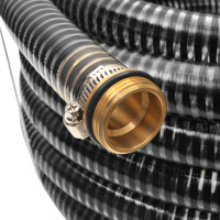 Produktbild för Sugslang med koppling i mässing 10 m 25 mm svart
