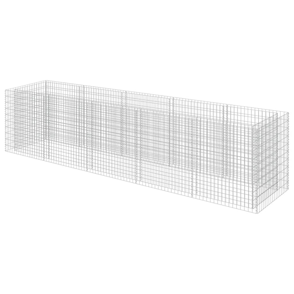 Produktbild för Planteringsgabion upphöjd galvaniserat stål 450x90x100 cm