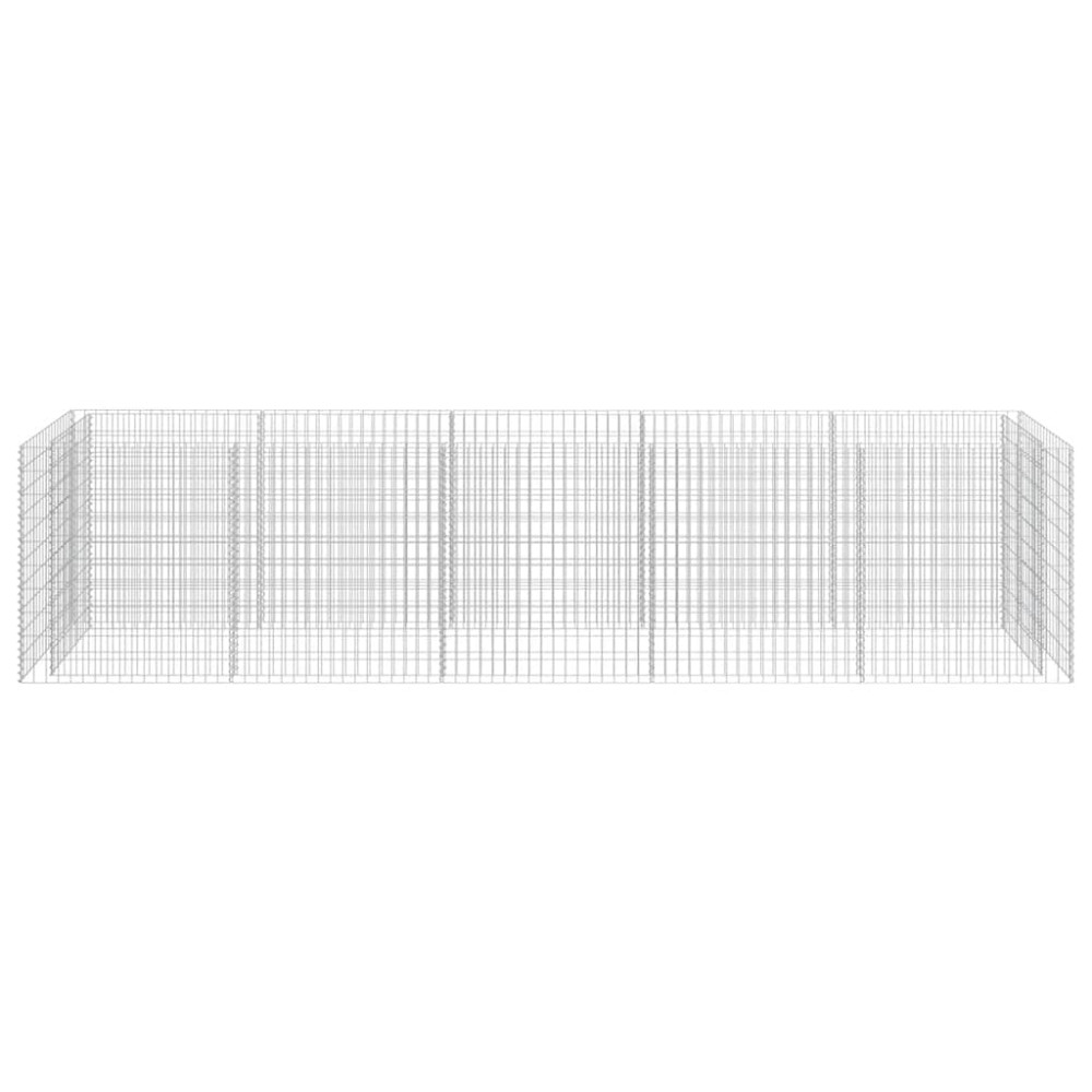 Produktbild för Planteringsgabion upphöjd galvaniserat stål 450x90x100 cm