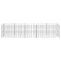 Produktbild för Planteringsgabion upphöjd galvaniserat stål 450x90x100 cm