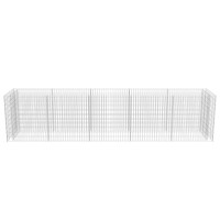 Produktbild för Planteringsgabion upphöjd galvaniserat stål 450x90x100 cm