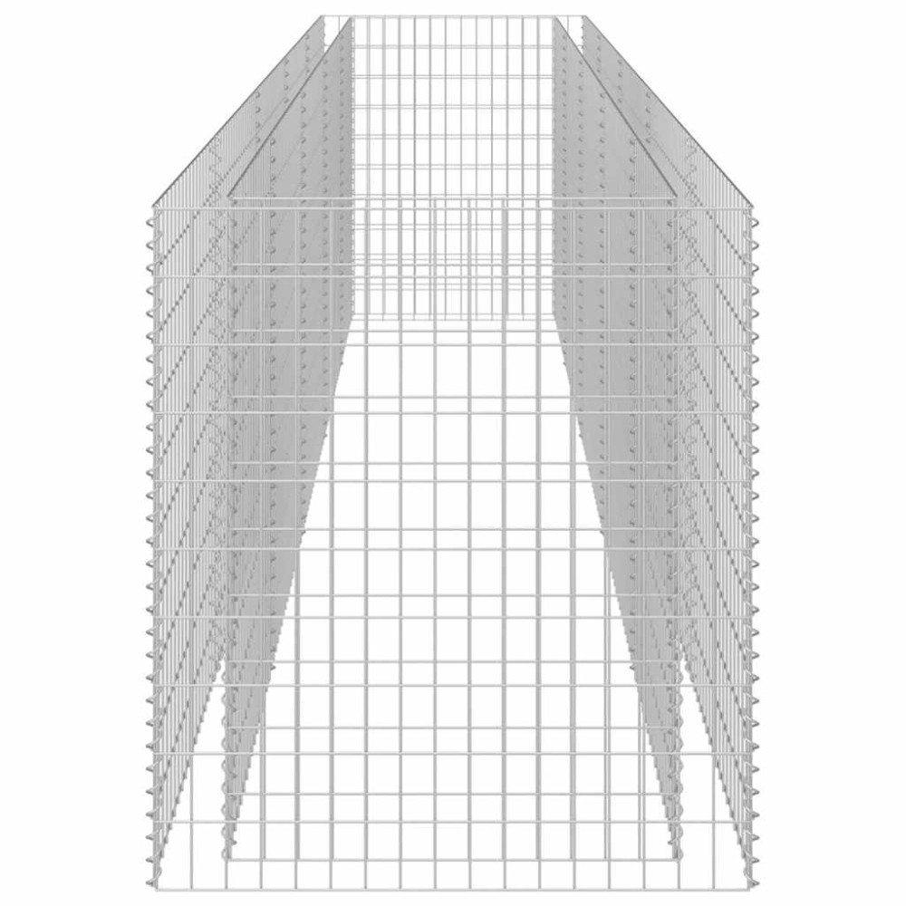 Produktbild för Planteringsgabion upphöjd galvaniserat stål 450x90x100 cm