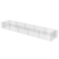 Produktbild för Planteringsgabion upphöjd galvaniserat stål 450x90x50 cm