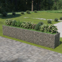 Produktbild för Planteringsgabion upphöjd galvaniserat stål 540x90x100 cm