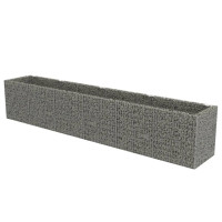 Produktbild för Planteringsgabion upphöjd galvaniserat stål 540x90x100 cm