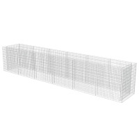 Produktbild för Planteringsgabion upphöjd galvaniserat stål 540x90x100 cm