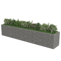 Produktbild för Planteringsgabion upphöjd galvaniserat stål 540x90x100 cm