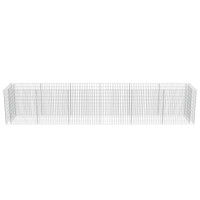 Produktbild för Planteringsgabion upphöjd galvaniserat stål 540x90x100 cm