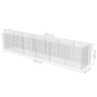 Produktbild för Planteringsgabion upphöjd galvaniserat stål 540x90x100 cm