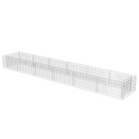 Produktbild för Planteringsgabion upphöjd galvaniserat stål 540x90x50 cm