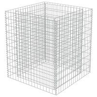 Produktbild för Planteringsgabion upphöjd galvaniserat stål 90x90x100 cm