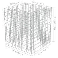 Produktbild för Planteringsgabion upphöjd galvaniserat stål 90x90x100 cm