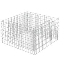 Produktbild för Planteringsgabion upphöjd galvaniserat stål 90x90x50 cm