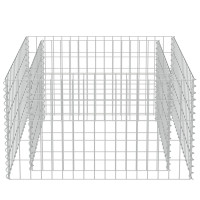 Produktbild för Planteringsgabion upphöjd galvaniserat stål 90x90x50 cm