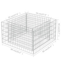 Produktbild för Planteringsgabion upphöjd galvaniserat stål 90x90x50 cm