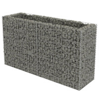 Produktbild för Planteringsgabion upphöjd galvaniserat stål 180x50x100 cm