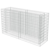 Produktbild för Planteringsgabion upphöjd galvaniserat stål 180x50x100 cm