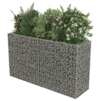 Produktbild för Planteringsgabion upphöjd galvaniserat stål 180x50x100 cm