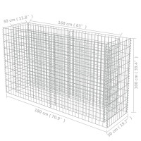 Produktbild för Planteringsgabion upphöjd galvaniserat stål 180x50x100 cm