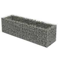 Produktbild för Planteringsgabion upphöjd galvaniserat stål 180x50x50 cm