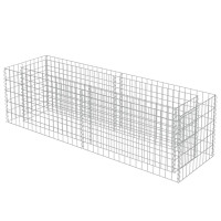 Produktbild för Planteringsgabion upphöjd galvaniserat stål 180x50x50 cm